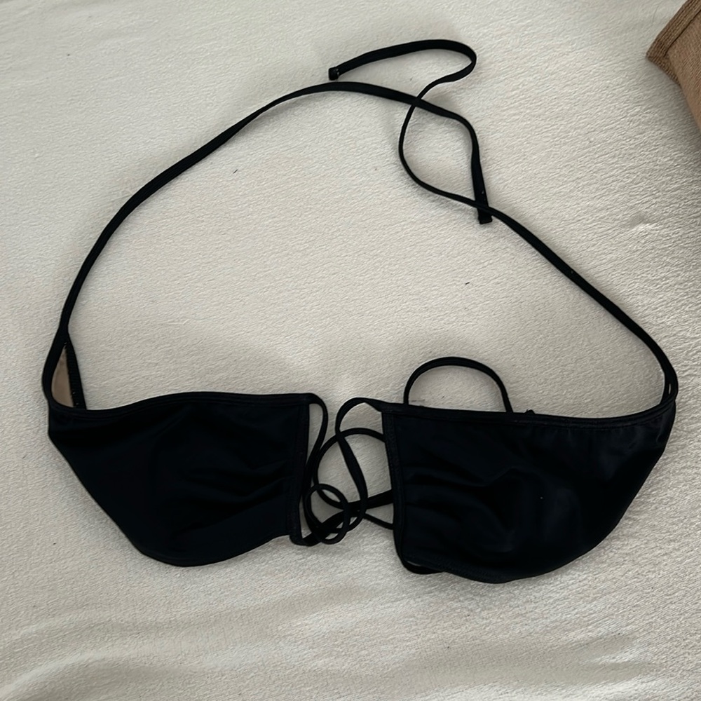 American Apparel Black Swim Baiting Suit Top